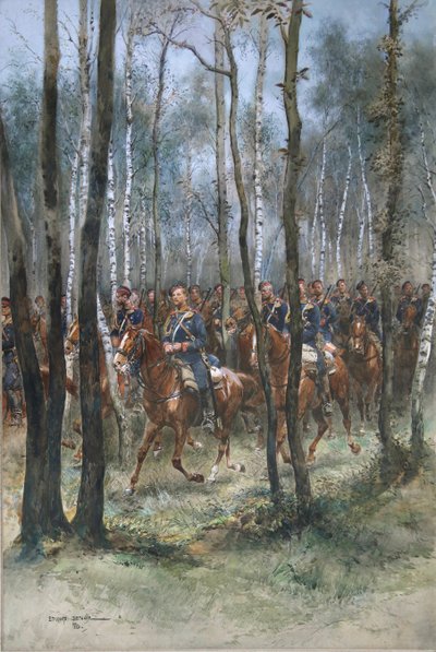 Soldaten te Paard, 1884 door Jean Baptiste Edouard Detaille