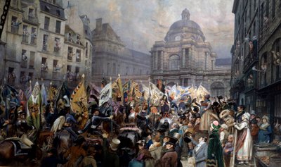 Overhandiging aan de senaat van trofeeën na de slag bij Ulm en Austerlitz door Jean Baptiste Edouard Detaille