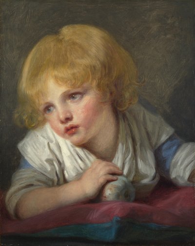 Een kind met een appel, tweede helft van de 18e eeuw door Jean Baptiste Greuze