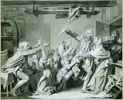 Een vader vervloekt zijn ondankbare zoon door Jean Baptiste Greuze