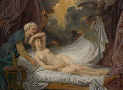 Aegina bezocht door Jupiter, ca. 1767-69 door Jean Baptiste Greuze