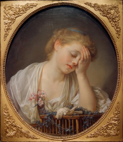 Het Jonge Meisje dat haar Dode Vogel Beklaagt door Jean Baptiste Greuze
