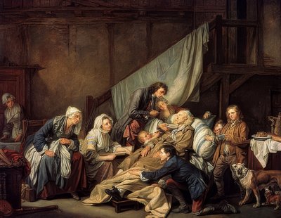 De vruchten van goede opvoeding (De Paraliticus) door Jean Baptiste Greuze