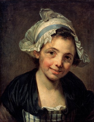Meisje met een kapje, 1760s door Jean Baptiste Greuze