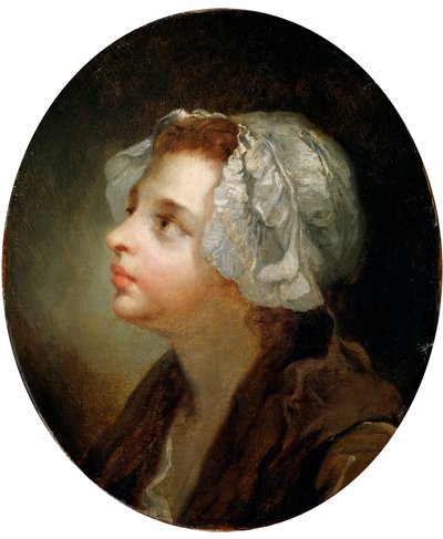 Hoofd van een meisje, 18e eeuw door Jean Baptiste Greuze