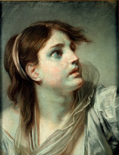 Hoofd van een Jong Meisje door Jean Baptiste Greuze
