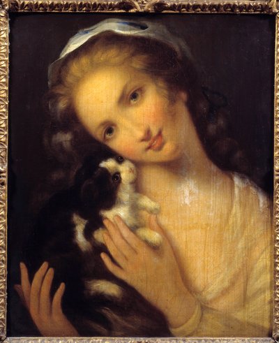 De eenvoud Een jong meisje en haar kiton door Jean Baptiste Greuze