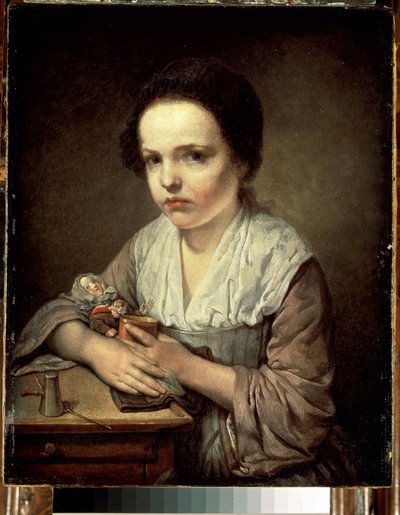 Meisje met een pop door Jean Baptiste Greuze