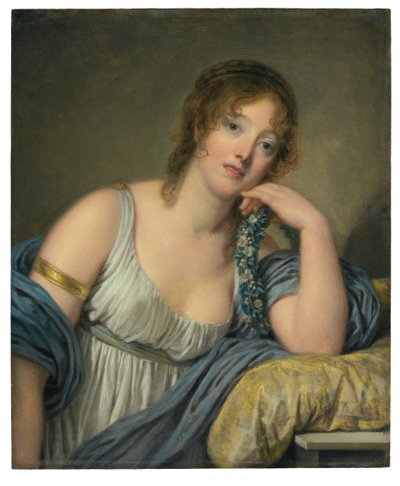 Portret van Jeanne Philiberte Ledoux (1767-1840), halflang door Jean Baptiste Greuze