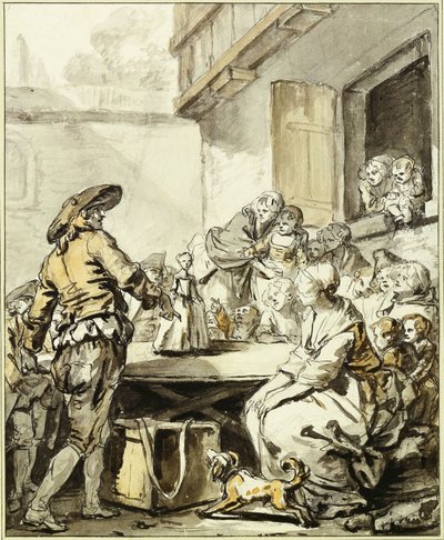 Savoyaard met een Dansende Pop door Jean Baptiste Greuze