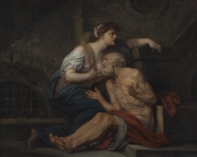 Simon en Pero, Romeinse Liefdadigheid, ca. 1767 door Jean Baptiste Greuze