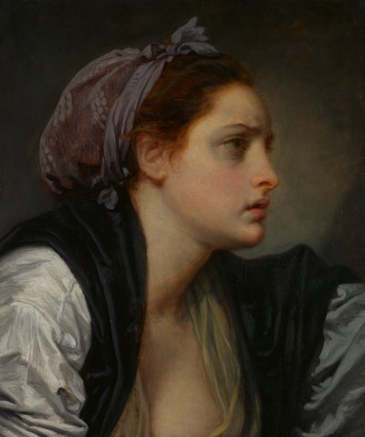 Studiehoofd van een Vrouw door Jean Baptiste Greuze