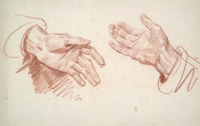 Studie van 2 handen door Jean Baptiste Greuze