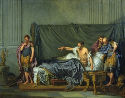 De Keizer Severus berispt zijn zoon, Caracalla, omdat hij hem wilde vermoorden, 1769 door Jean Baptiste Greuze