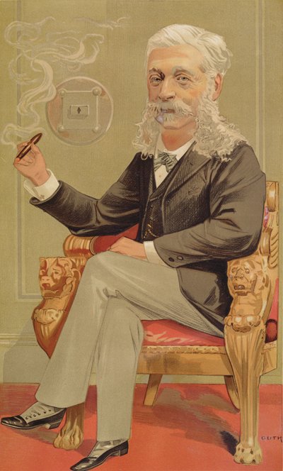 Baron Alphonse de Rothschild, illustratie uit Vanity Fair, 1894 door Jean Baptiste Guth