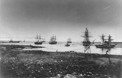 Krimoorlog, Franse eskader, binnenkomst in de haven, 1855 door Jean Baptiste Henri Durand Brager