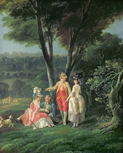 Een wandeling in het park door Jean Baptiste Hilair