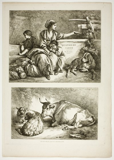 Plaat Negentien van 38 uit Oeuvres de J. B. Huet door Jean Baptiste Huet