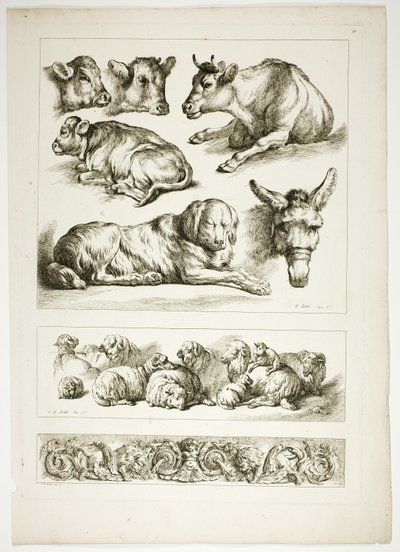 Plaat twintig van 38 uit Oeuvres de J. B. Huet door Jean Baptiste Huet