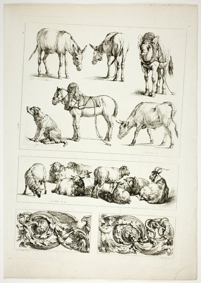Plaat vijftien van 38 uit Oeuvres de J. B. Huet door Jean Baptiste Huet