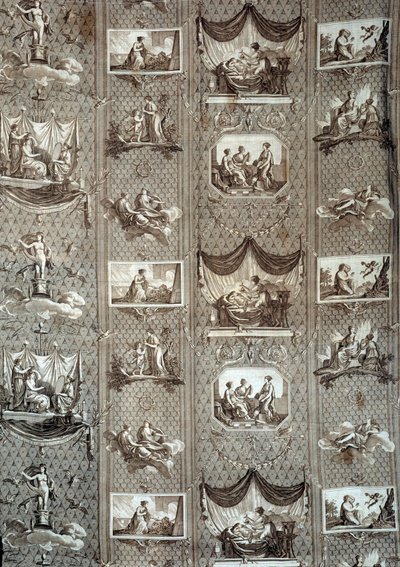 Wandtapijt dat psyche en cupido voorstelt door Jean Baptiste Huet