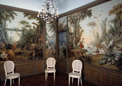 Uitzicht op de Demarteau woonkamer versierd door Jean Baptiste Huet (1745-1811) door Jean Baptiste Huet