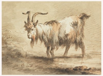 Tekening, Studie van een geit, 1772 door Jean-Baptiste Huet