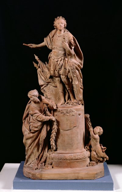 Lodewijk XV (1710-74) als Romeinse Keizer, project voor een standbeeld voor het Hotel de Ville in Rennes, ca. 1748 door Jean Baptiste II Lemoyne