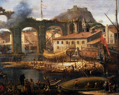 De scheepswerven van La Ciotat door Jean Baptiste I de La Rose