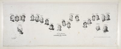 Noms des Ministres du Congres de Vienne, en 1815, pub. 1815 door Jean Baptiste Isabey