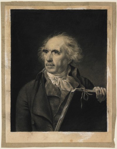 Portret van Hubert Robert, c.1798-99 (zwart en wit krijt) door Jean Baptiste Isabey