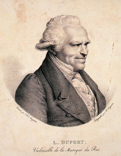 Jean-Louis Duport, gegraveerd door Madame Augustin door Jean Baptiste Jacques (after) Augustin