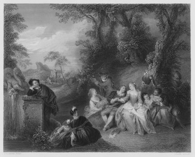 Een Fete-Champetre, van het schilderij in de Koninklijke Collectie door Jean Baptiste Joseph (after) Pater