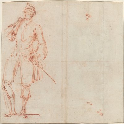 Een Komische Acteur Gekleed als een Heer [recto] door Jean Baptiste Joseph Pater