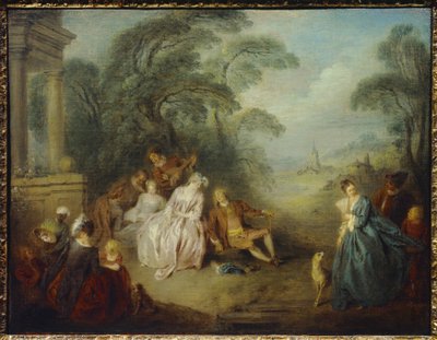 Verzameld in een park door Jean Baptiste Joseph Pater