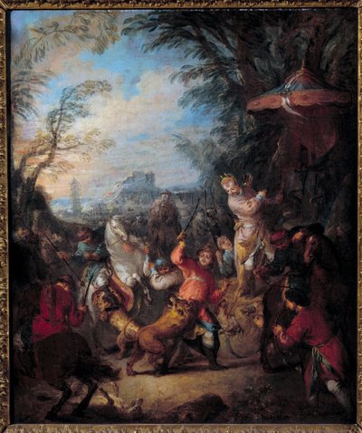 Chinese jacht Schilderij door Jean Baptiste Pater door Jean Baptiste Joseph Pater