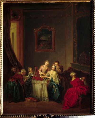 De toilet door Jean Baptiste Joseph Pater