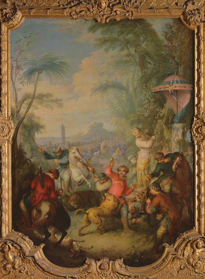 Leeuwen- en Tijgerjacht in China door Jean Baptiste Joseph Pater
