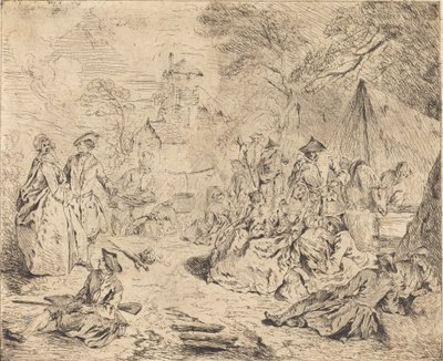 Rustende troepen door Jean Baptiste Joseph Pater