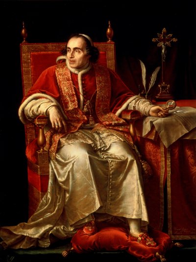 Portret van paus Pius VII door Jean Baptiste Joseph Wicar