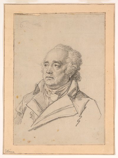 Portret van een man, Giuseppe Valadier door Jean Baptiste Joseph Wicar