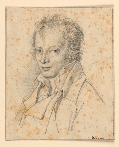 Portret van een jonge man door Jean Baptiste Joseph Wicar