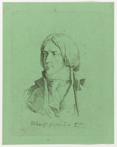 Portret van een onbekende jongeman door Jean Baptiste Joseph Wicar