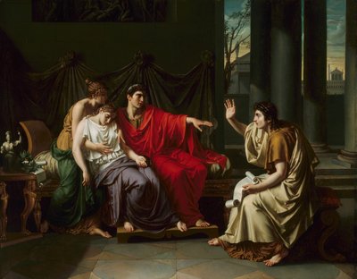 Vergilius leest de "Aeneis" voor aan Augustus, Octavia en Livia door Jean Baptiste Joseph Wicar
