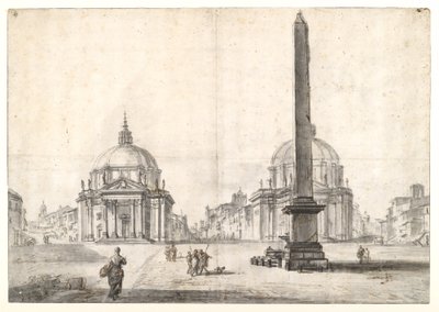 Piazza del Popolo, Rome door Jean Baptiste Lallemand