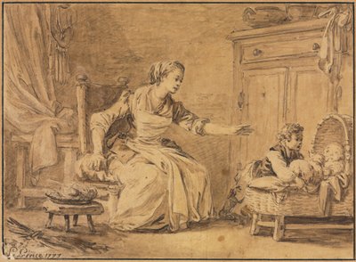 Moederlijke bezorgdheid, 1777 door Jean Baptiste Le Prince