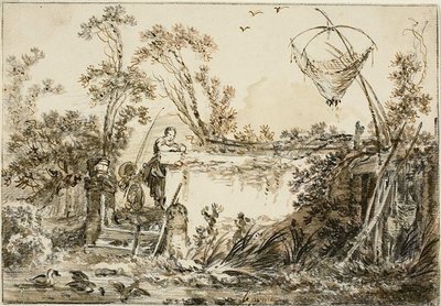 Studie voor het Frontispice, voor Varie Vedute del Gentile door Jean Baptiste Le Prince