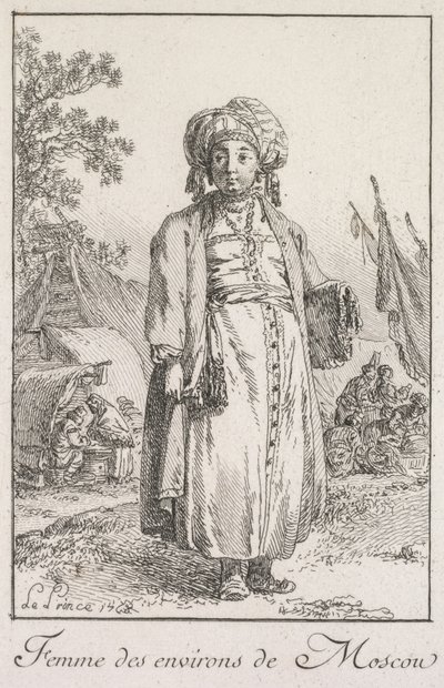 Vrouw uit de Buitenwijken van Moskou door Jean Baptiste Le Prince