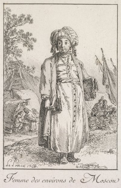 Vrouw uit de buitenwijken van Moskou, 1768 door Jean Baptiste Le Prince