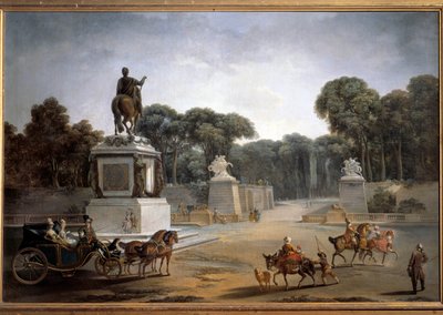 Place Louis XV Uitzicht op Place Louis XV huidige Place de la Concorde in Parijs. Schilderij door Jean Baptiste Leprince (1734-1781) door Jean Baptiste Leprince